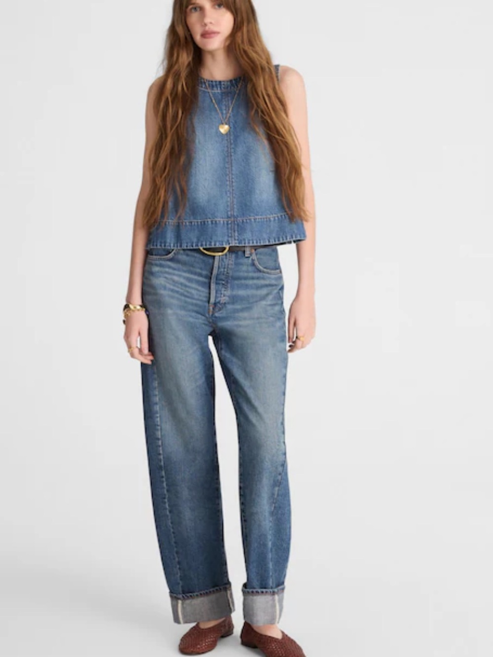 Madewell The Pieced Barrel-Leg Full-Length in Mosby Wash